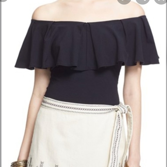 Sold Free People Off Shoulder Black Tula Top - Picture 4 of 9